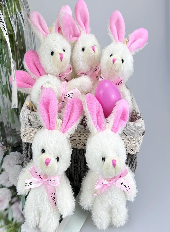 Topoloar 12 PCS Small White Stuffed Plush Bunny, 5 inch Cute Soft Mini Bunnies Bulk,Small Rabbit Keychain Plush for Easter Basket Filler , Baby Shower Decoration, Birthday Theme Party Favors, DIY Accessory - Image 5